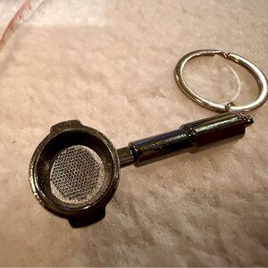 Silver Coffee Tamper Keychain